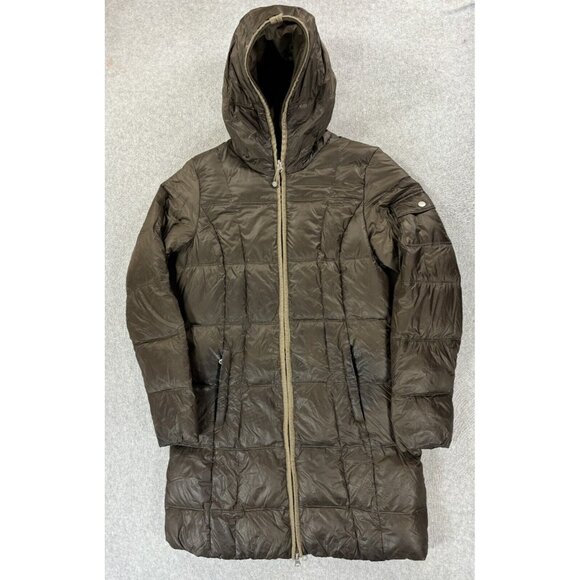 Eddie Bauer Premium Goose Down Quilted Coat (Women's Small)‎ Brown/Green - Picture 1 of 12